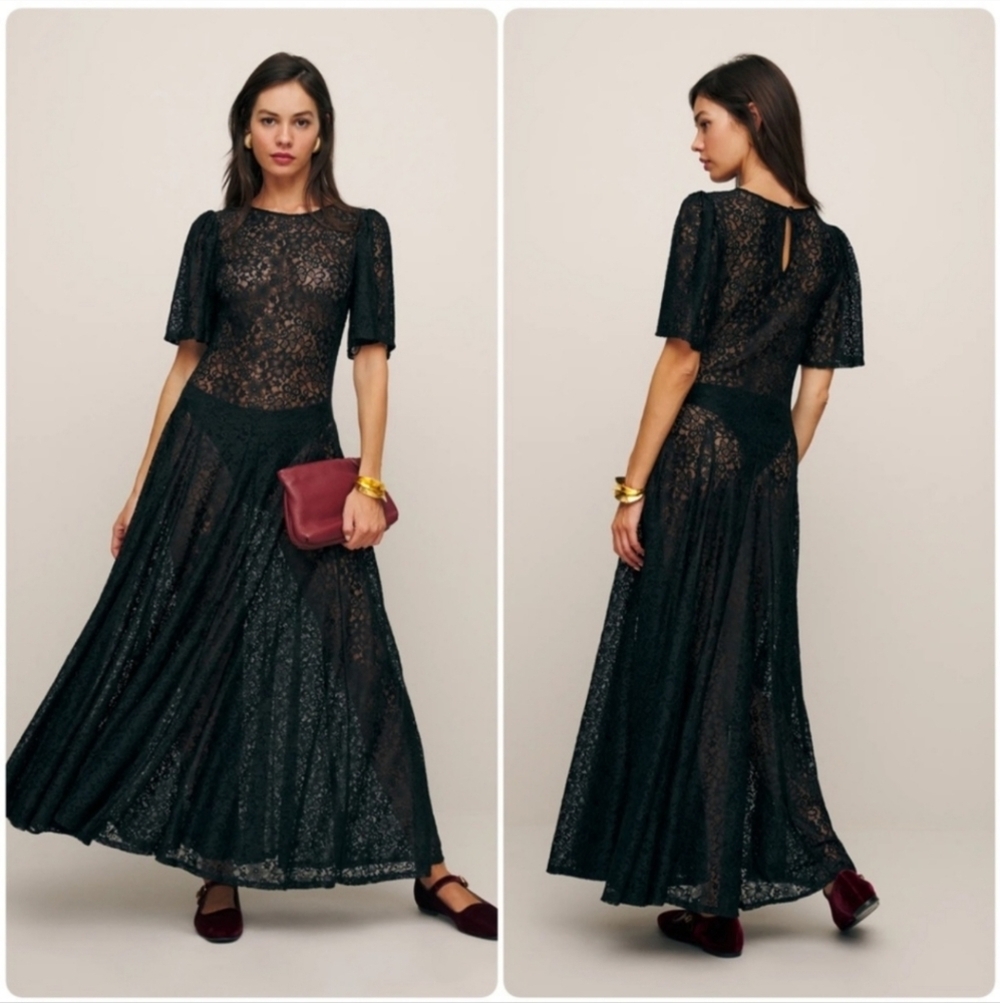 Reformation Waller Knit Lace Dress